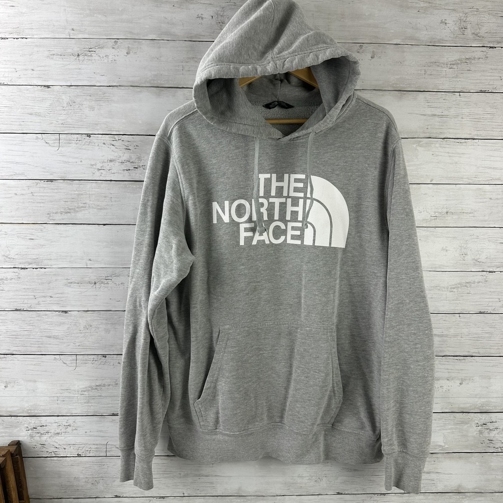 The North Face Men's Small Gray w/ White Logo Hoodie